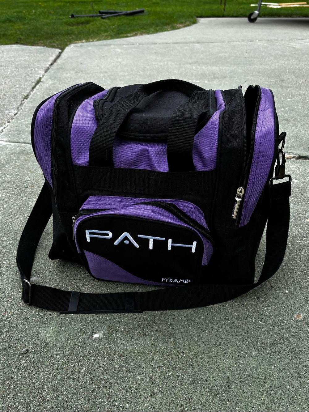 Purple and Black bowling Bag